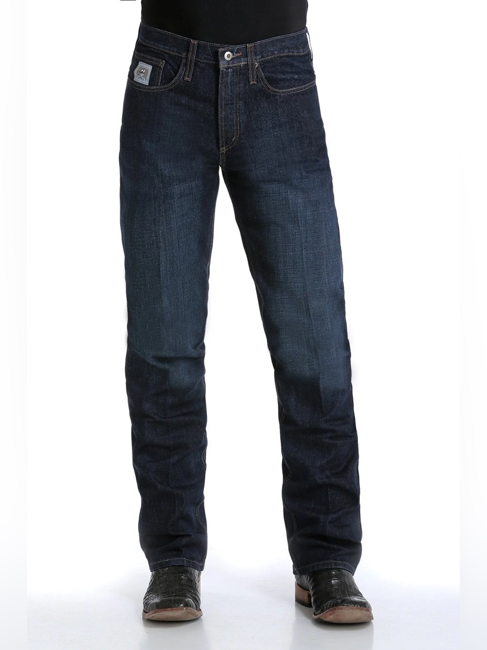 Cinch Men's Silver Label Slim Fit Straight Leg Jeans | Dark Stonewash | 28X32